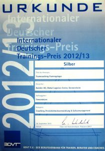 Auszeichnungen | Internationaler Deutscher Trainingspreis 2012: Auszeichnung in Silber