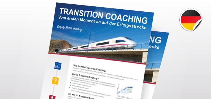 Flyer TRANSITION COACHING | Vom ersten Moment an auf der Erfolgsstrecke